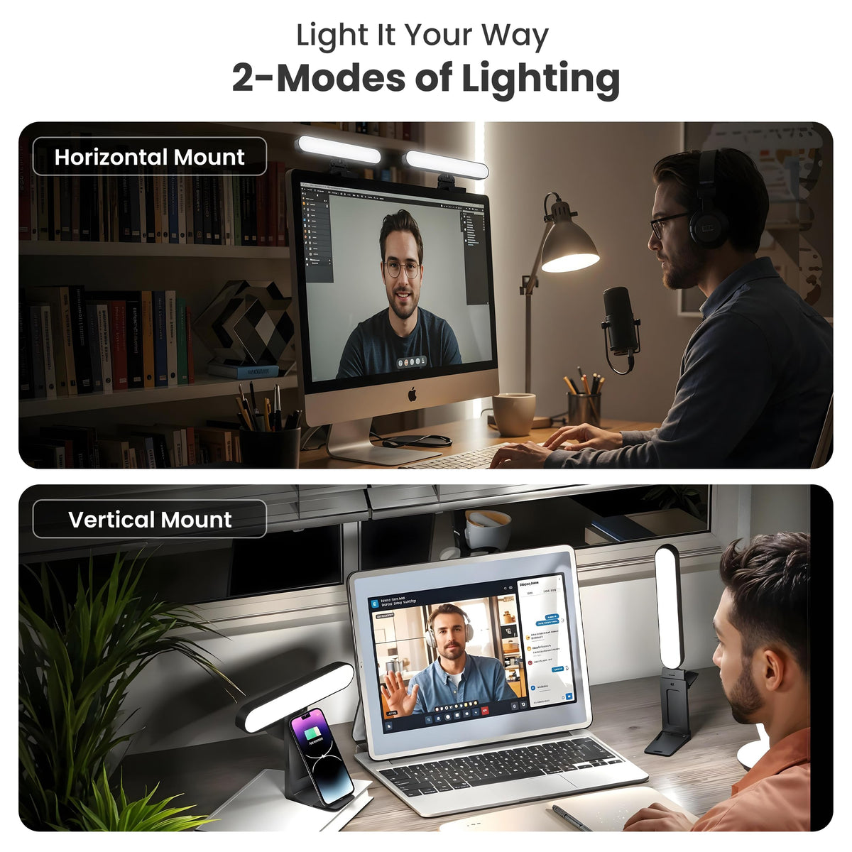 Monitor Light Bar for Computer & Laptop – Remote&Touch Control, Streaming Video Light, Adjustable Key Light for Desk & Zoom Meetings, Screen Lamp with Remote Control, USB Powered Computer Light