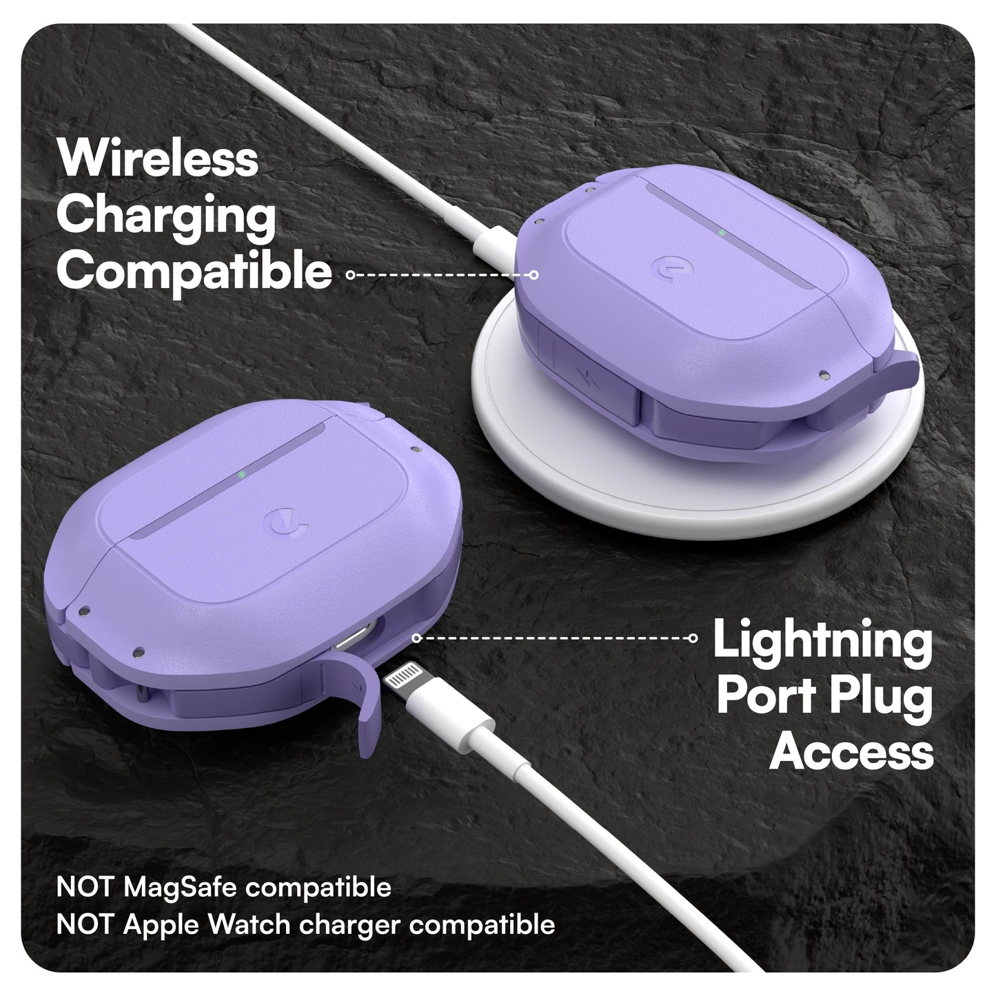 Keybudz for Waterproof AirPods 4 Case with Lock - IP68 Waterproof and Dust Proof, Shockproof Protector, Heavy Duty Rugged Protection, Drop Proof Hard Cover for AirPods 4th Gen (Wild Lavender)