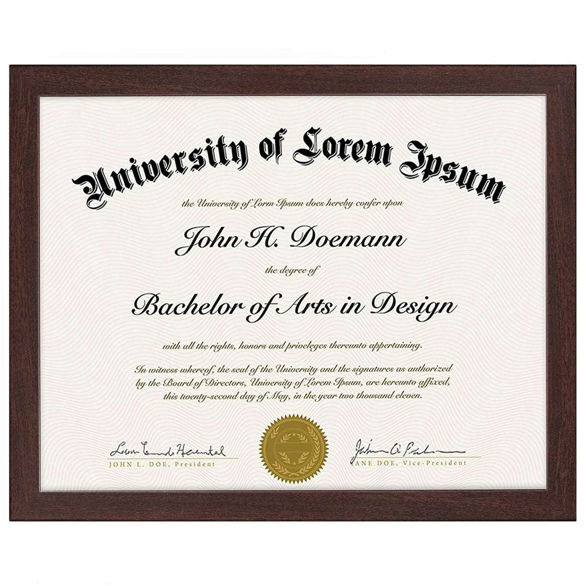 Americanflat 8.5x11 Diploma Frame with Shatter-Resistant Glass - Document Frames with Engineered Wood - Legacy Collection - Certificate Frame for Tabletop and Wall Display - Mahogany