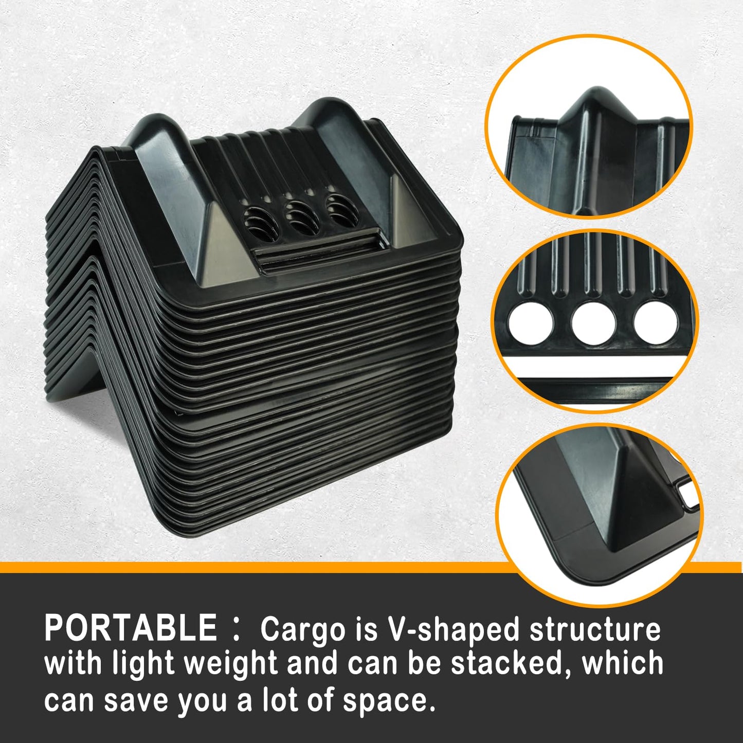 ENJ 20 Pack Black Flatbed Edge Protectors for Cargo Loads Corner Protectors Flatbed Used Together with Webbing to Protect Cargo