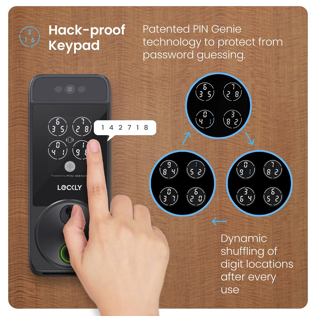 Lockly Visage Zeno Series Smart Lock, Facial Recognition & Fingerprint Keyless Entry Door Lock, Built-in Wi-Fi Deadbolt with Apple Home Key, PIN Genie Keypad, App Remote Control (Matte Black)