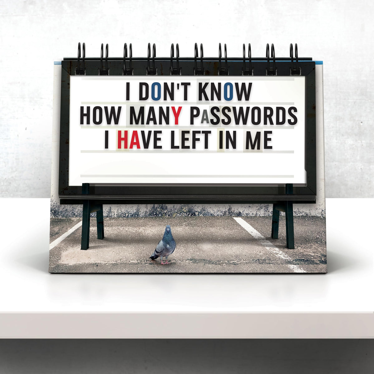 Genuine Fred Daily Marquee Desktop Flipchart, 52 Witty Signs, Fun & Functional Desk Accessories for Home or Office, Funny Gift for Coworkers, Office Gifts