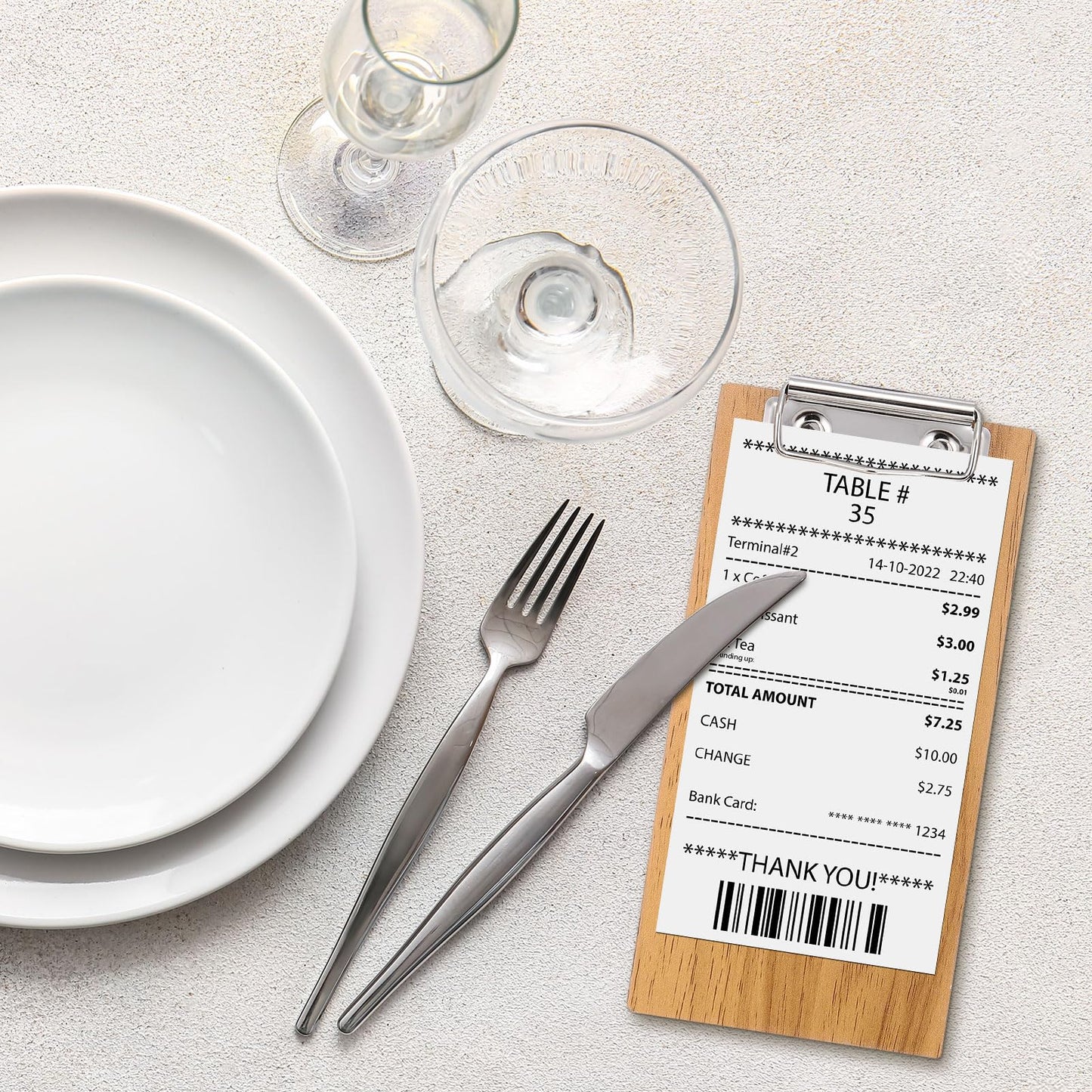 PATIKIL Check Presenters for Restaurants, 30Pcs Mini Clipboard Wood Check Holder Half Page Menu Holder for Restaurant Cafe Waitress Guest Check Server, Black