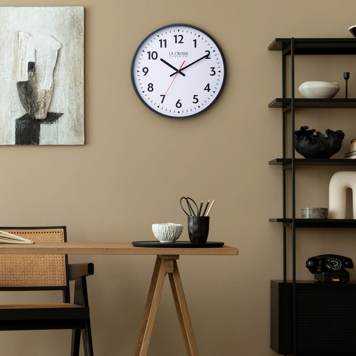La Crose Clock 404-3841-INT 16-Inch Commercial Silent Sweep Analog Quartz Clock