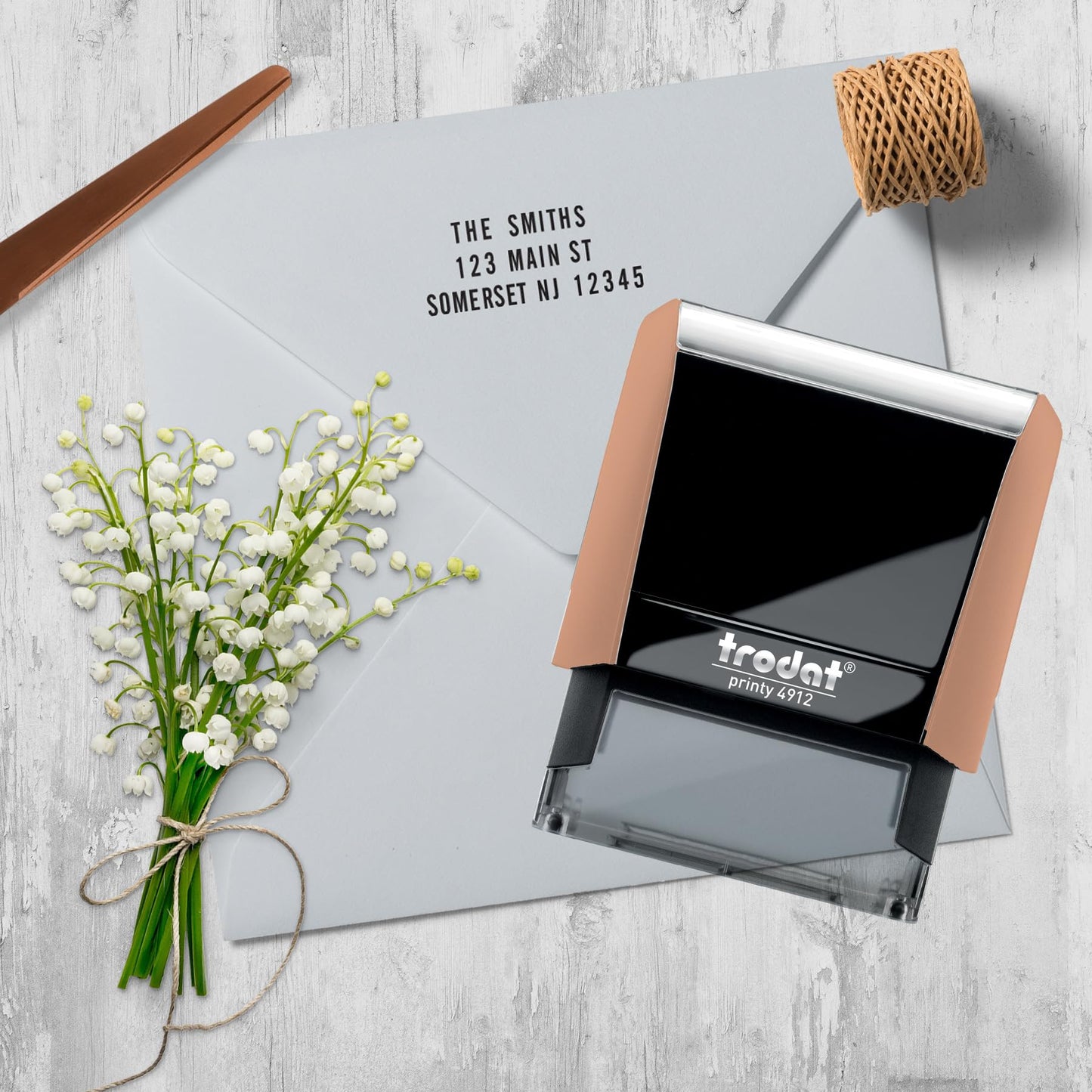 Trodat Printy 4912 Self Inking Do it Yourself (DIY) 4 line Personalized Custom Message or Address Stamp kit with Black Ink, Impression Size: 3/4” x 1-7/8” inch (Orange)