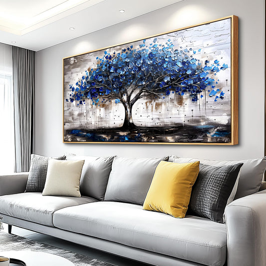 hyidecorart Abstract Wall Decoration For Living Room Canvas Wall Art For Office Bedroom Decor Tree Panoramic Landscape Wall Paintings Wood Framed Prints Textured Pictures Artwork Modern Hotel Decor