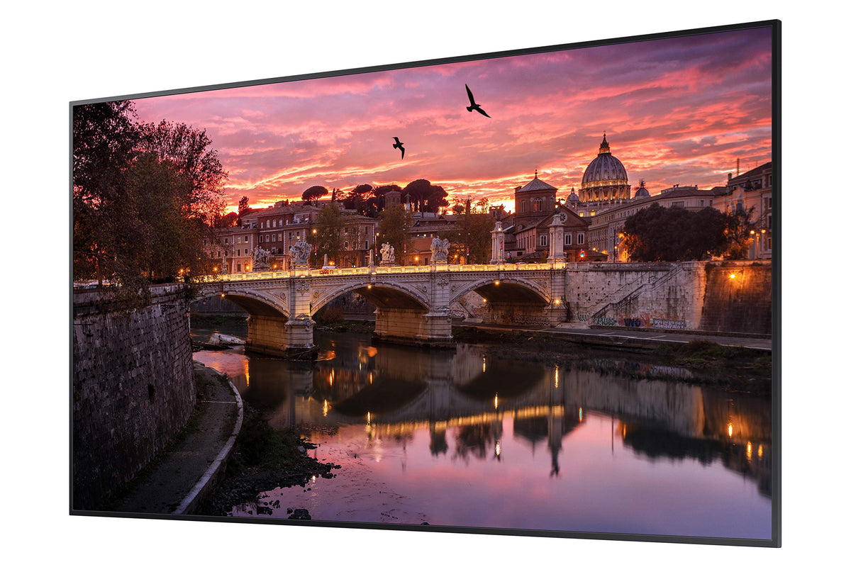 Samsung Business QB75R 75 inch 4K UHD 3840x2160 LED Commercial Signage Display for Business with HDMI, Wi-Fi, 350 nit (LH75QBREBGCXZA), Black