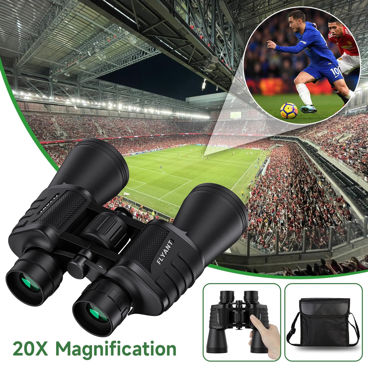 20x50 High Powered Binoculars for Adults, Waterproof Compact Binoculars with Low Light Vision for Bird Watching Hunting Camping Travel Cruise Hiking Sports Stargazing, Christmas Birthday Gifts for Men