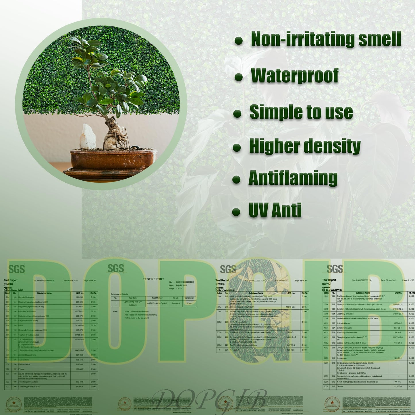 DOPGIB Artificial Grass Wall Backdrop,10"x 10"(8P) UV-Anti Boxwood Faux Green Panels for Interior Wall, Greenery Wall,Garden and Indoor Outdoor Plant Decor
