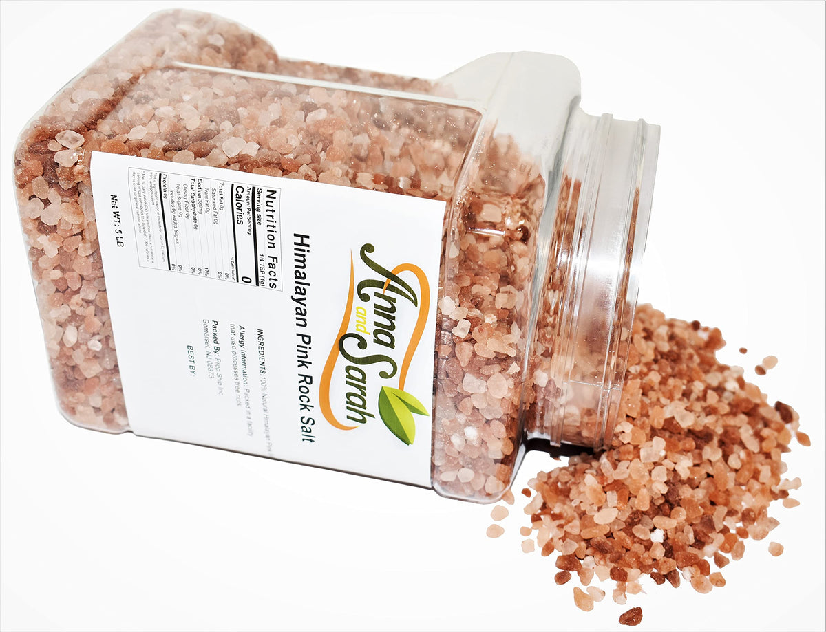 Anna and Sarah Himalayan Pink Rock Salt in Jar, 5 Lbs