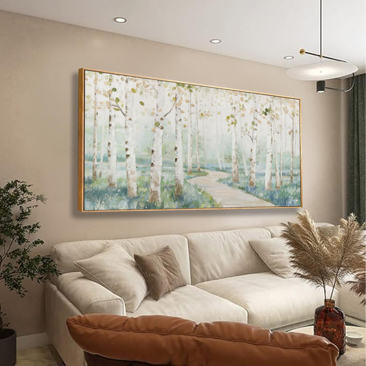 Modern Natural Landscape Canvas Wall Art Decor Home Decor Wall Art Prints Colorful Forest Path Framed Landscape Wall Art Decorations for Living Room Wall Bedroom Kitchen Office Decor 24"×48"