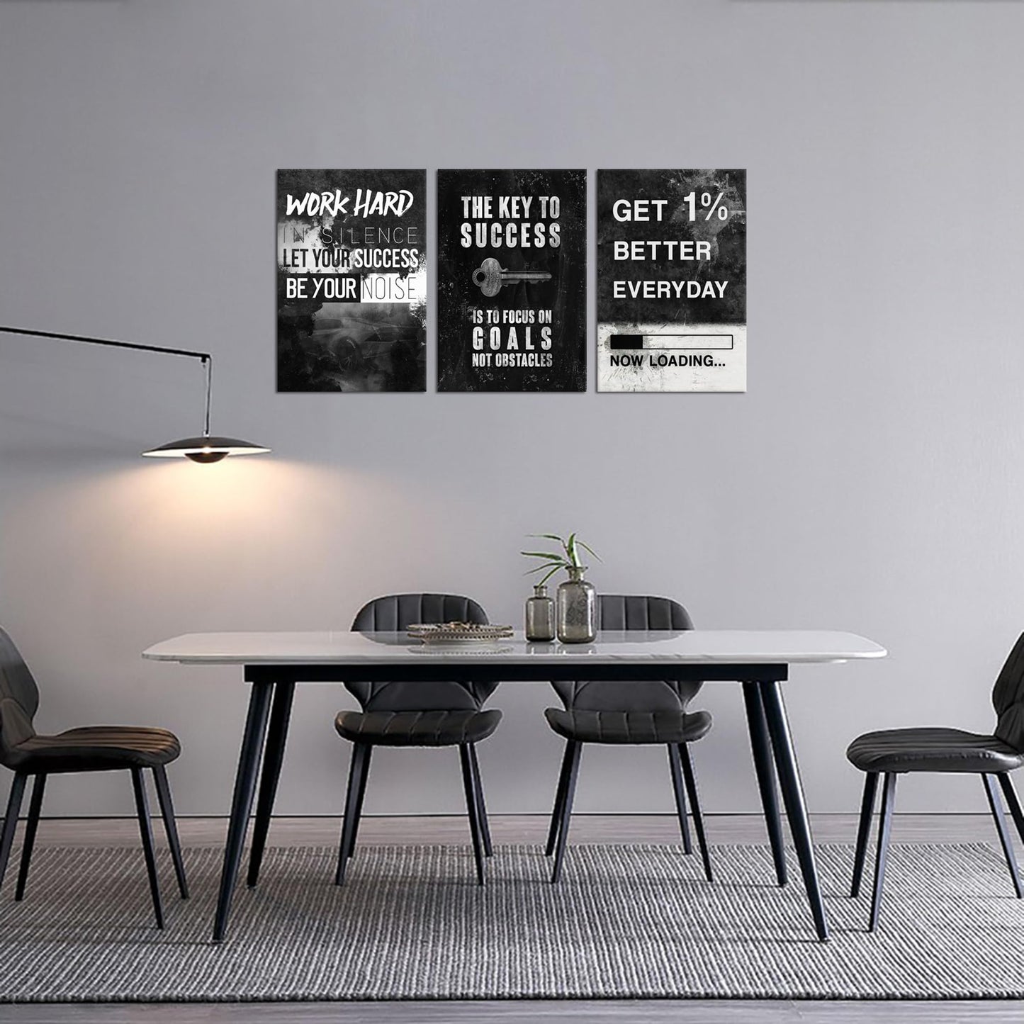 Motivational Wall Decor Success Goal Inspirational Canvas Wall Art for Office Quotes Pictures Motivational Posters Framed Canvas Wall Art Prints Artwork Office Bedroom Gym