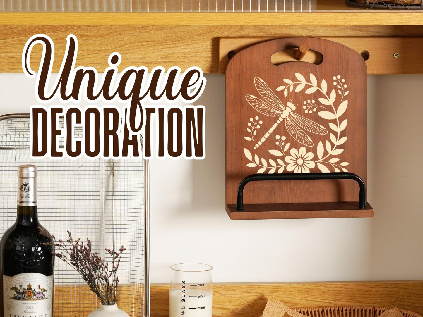 INNObeta Cookbook Stand for Kitchen Counter, Adjustable Tablet Recipe Book Holder, Perfect Gifts for Women, Mom, Grandma on Birthday, Unique Kitchen Decor, Dragonfly