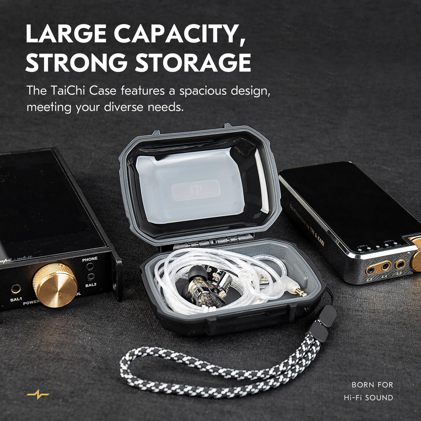 CCZ ZC01 in Ear Monitor Case, Portable Earbud IEMs Case, Waterproof Earphone Storage Box, Travel Carrying Organizer for Headphones, IEM Cables, Fit for KZ ZS10 Pro/ZS10 Pro X/ZS12 Pro X (Black)