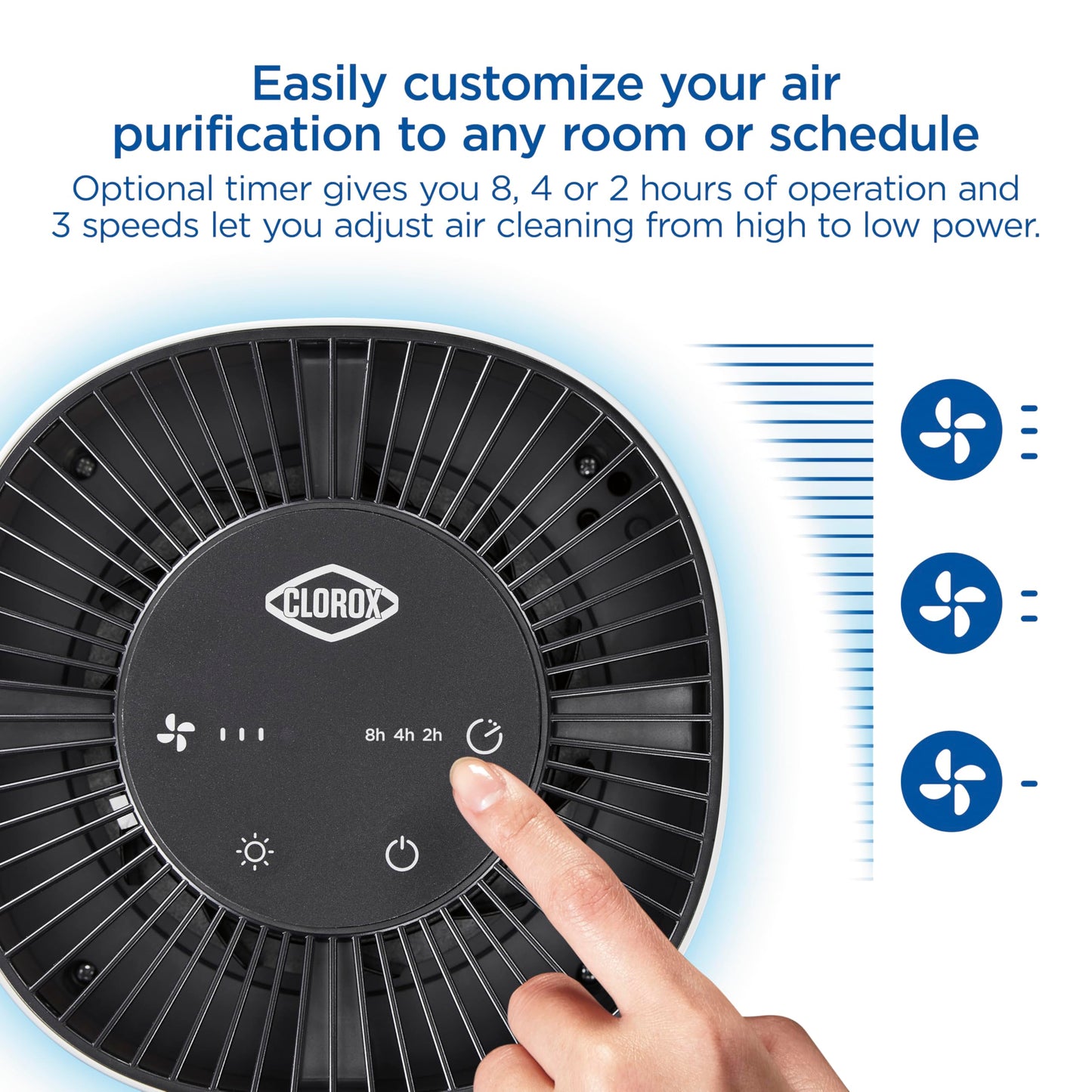 Clorox Air Purifiers for Bedroom Home, True HEPA Filter, Small Rooms Up to 200 Sq Ft, Removes 99.9% of Mold, Viruses, Wildfire Smoke, Allergens, Pet Allergies, Dust, AUTO Mode, Whisper Quiet