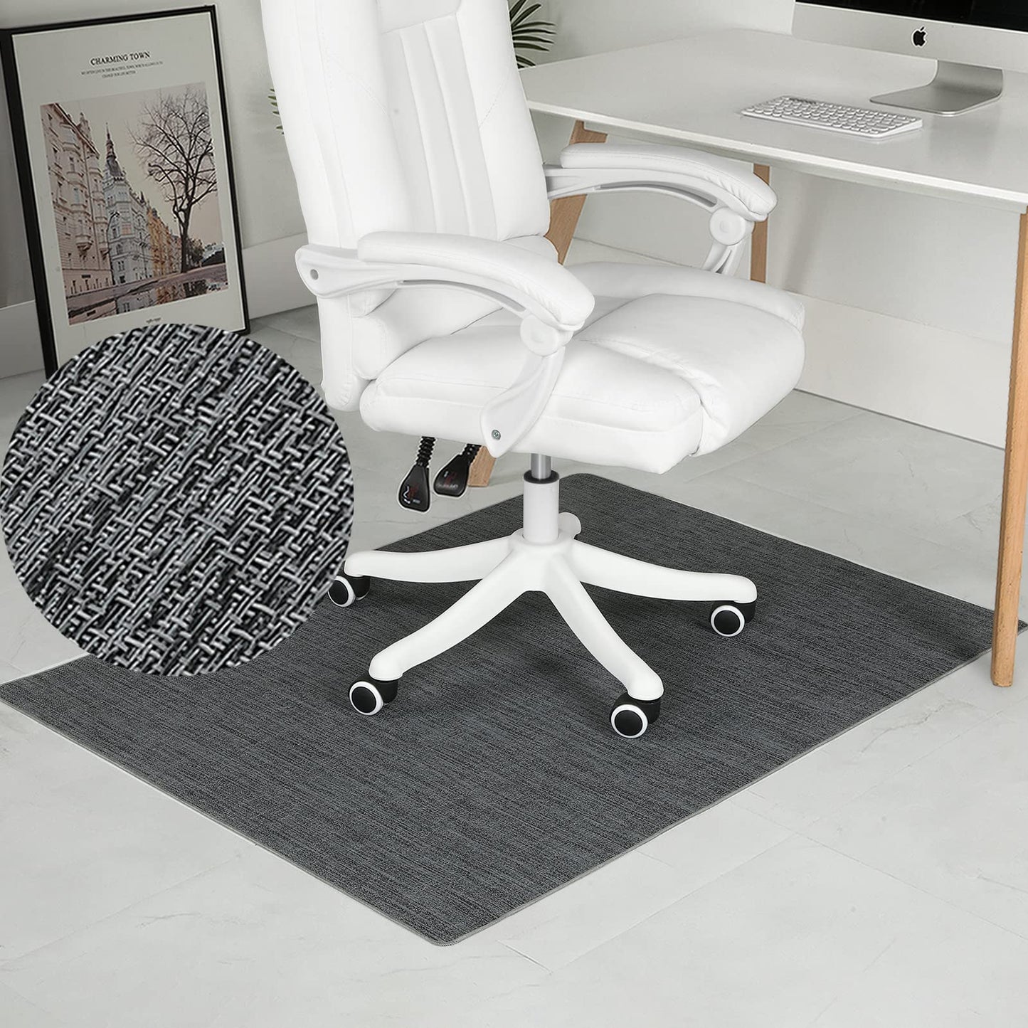 RccugmatS Chair Mat for Hardwood Floor, 36" x 48" Heavy Duty Office Chair Mat for Rolling Chairs, Anti Slip, Computer Chair Desk Mat, Floor Protector for Home Office, Graphite Texture