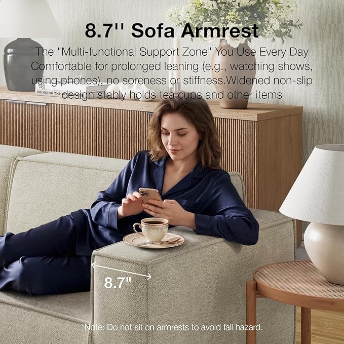 Novilla 151.2" Modular Sectional Sofa, No Assembly Cloud Sectional Couch