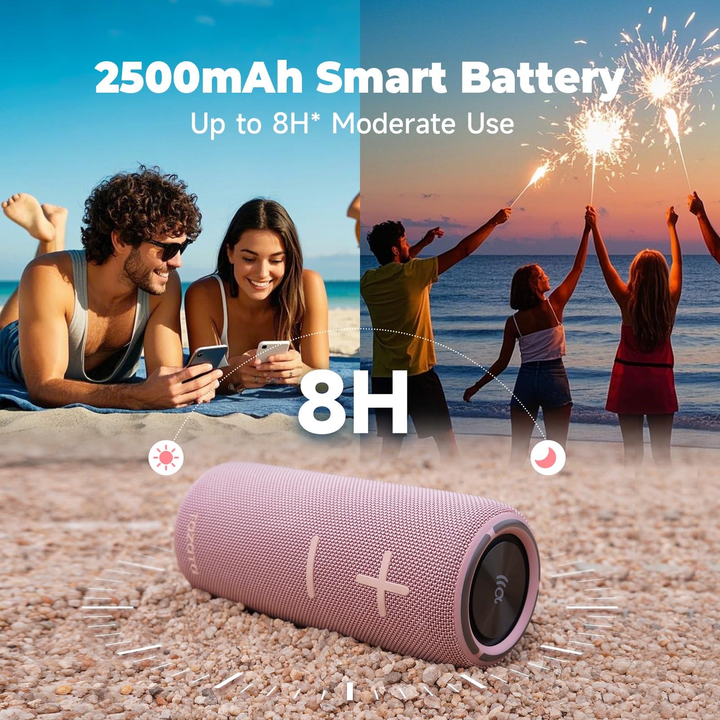 TAZATA Bluetooth Speaker,30W Portable Wireless Speaker with TWS,IPX7 Waterproof, 8H Playtime, LED Lights,for Pool/Beach/Shower, Birthday Gift, Valentines Day Gifts