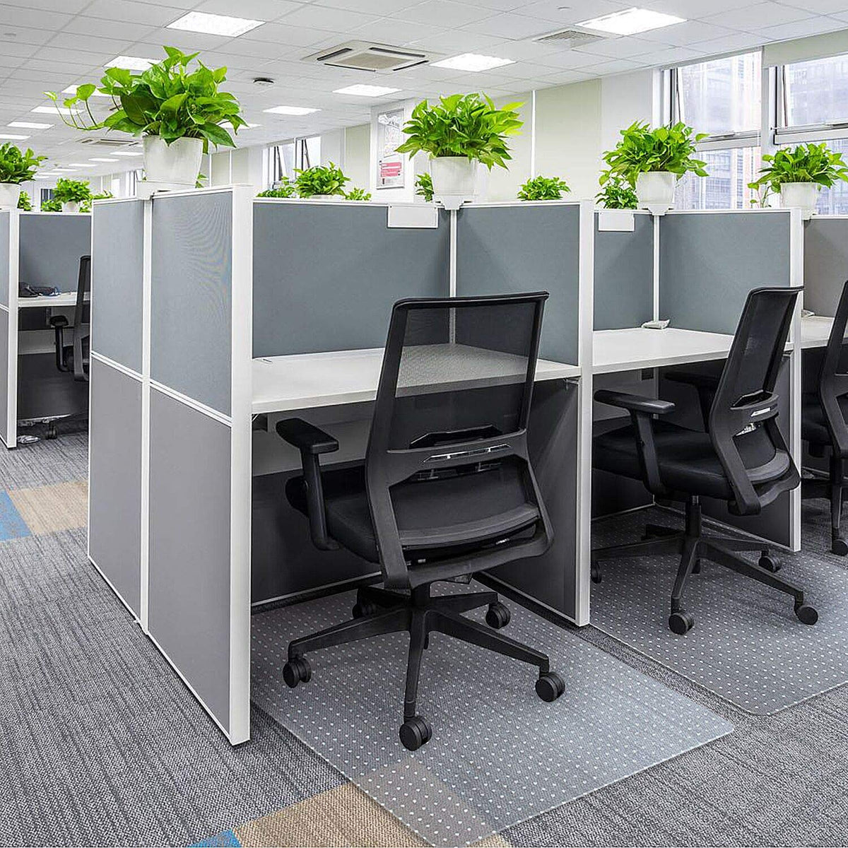 Kuyal Office Chair Mat for Carpets,Transparent Thick and Sturdy Highly Premium Quality Floor Mats for Low and No Pile Carpeted Floors, with Studs (44" X 58" Rectangle)
