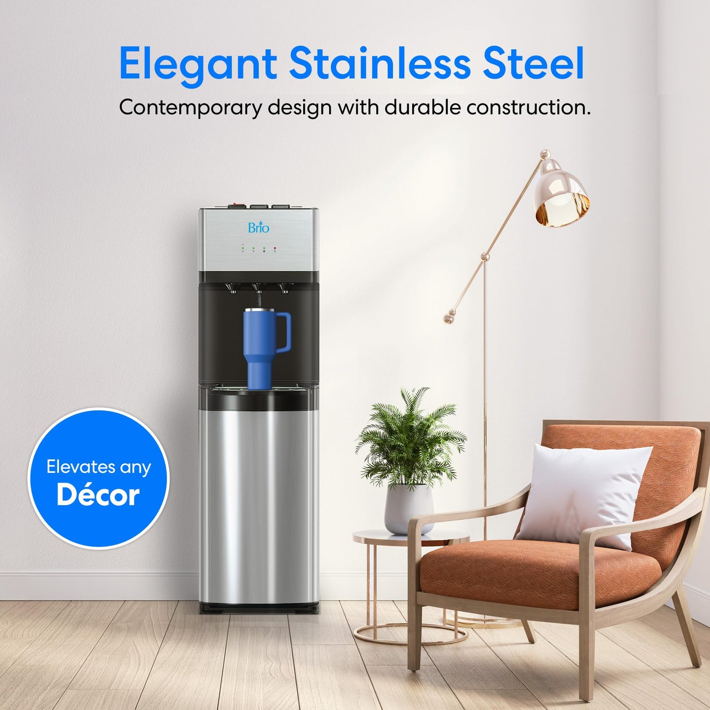 Brio Self Cleaning Bottom Loading Water Cooler Water Dispenser – Limited Edition - 3 Temperature Settings - Hot, Cold & Cool Water