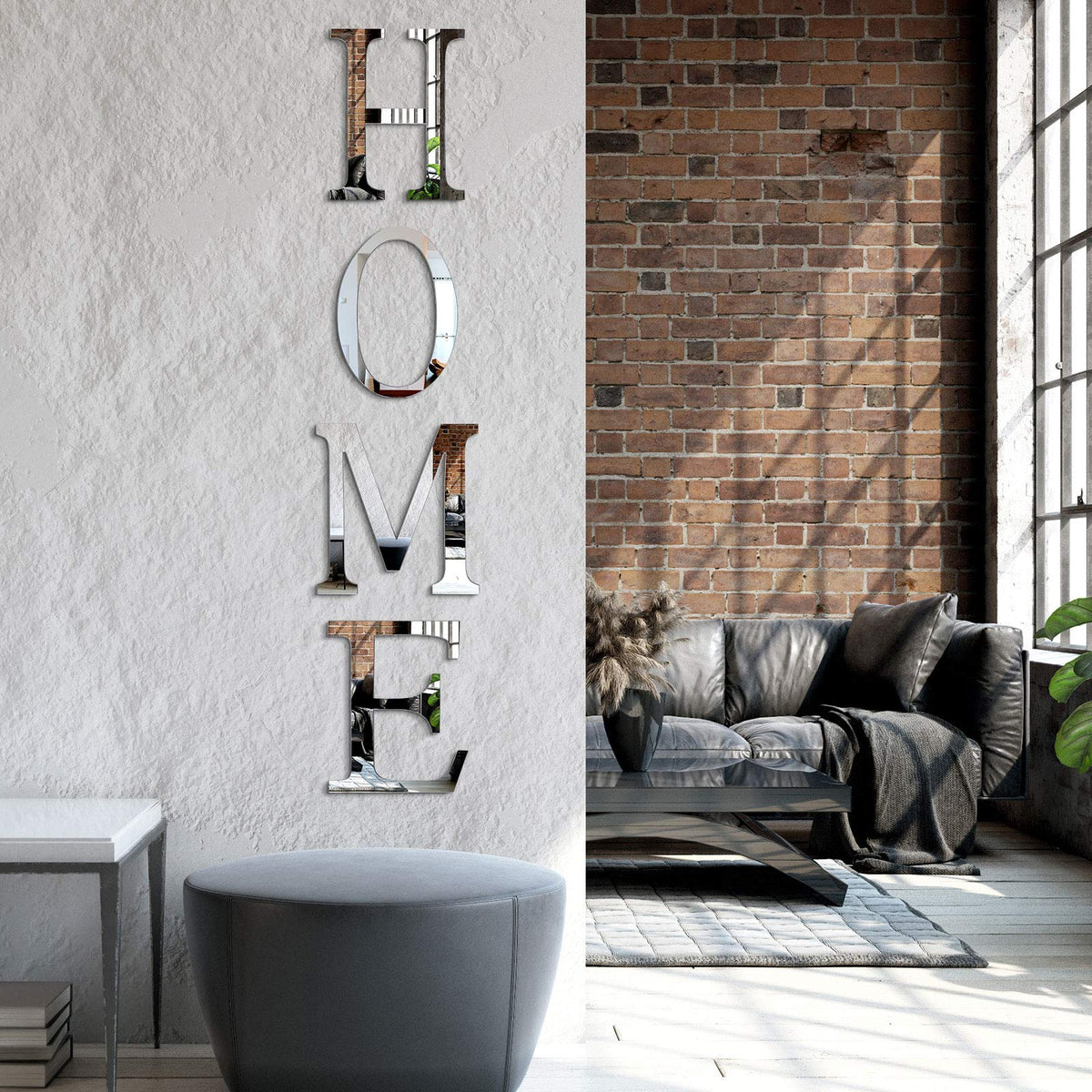 Zonon 3D Home Wall Decor Letter Sign Acrylic Mirror Wall Decor Stickers Family Farmhouse Decals for Home Room Bedroom Mirror Decoration 47x 11.8 Inch(Silver)
