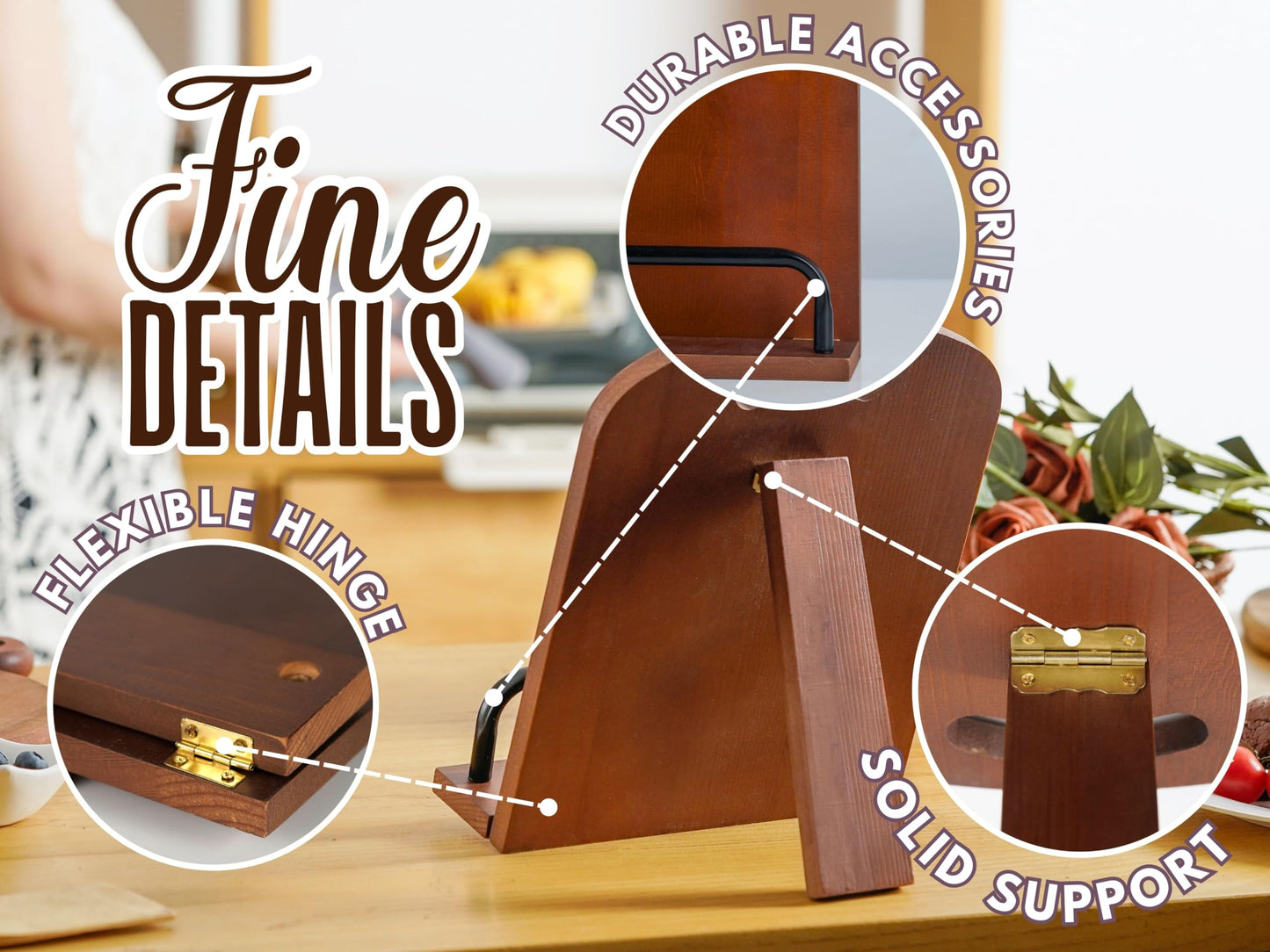 INNObeta Cookbook Stand for Kitchen Counter, Adjustable Tablet Recipe Book Holder, Perfect Gifts for Women, Mom, Grandma on Birthday, Unique Kitchen Decor, Dragonfly