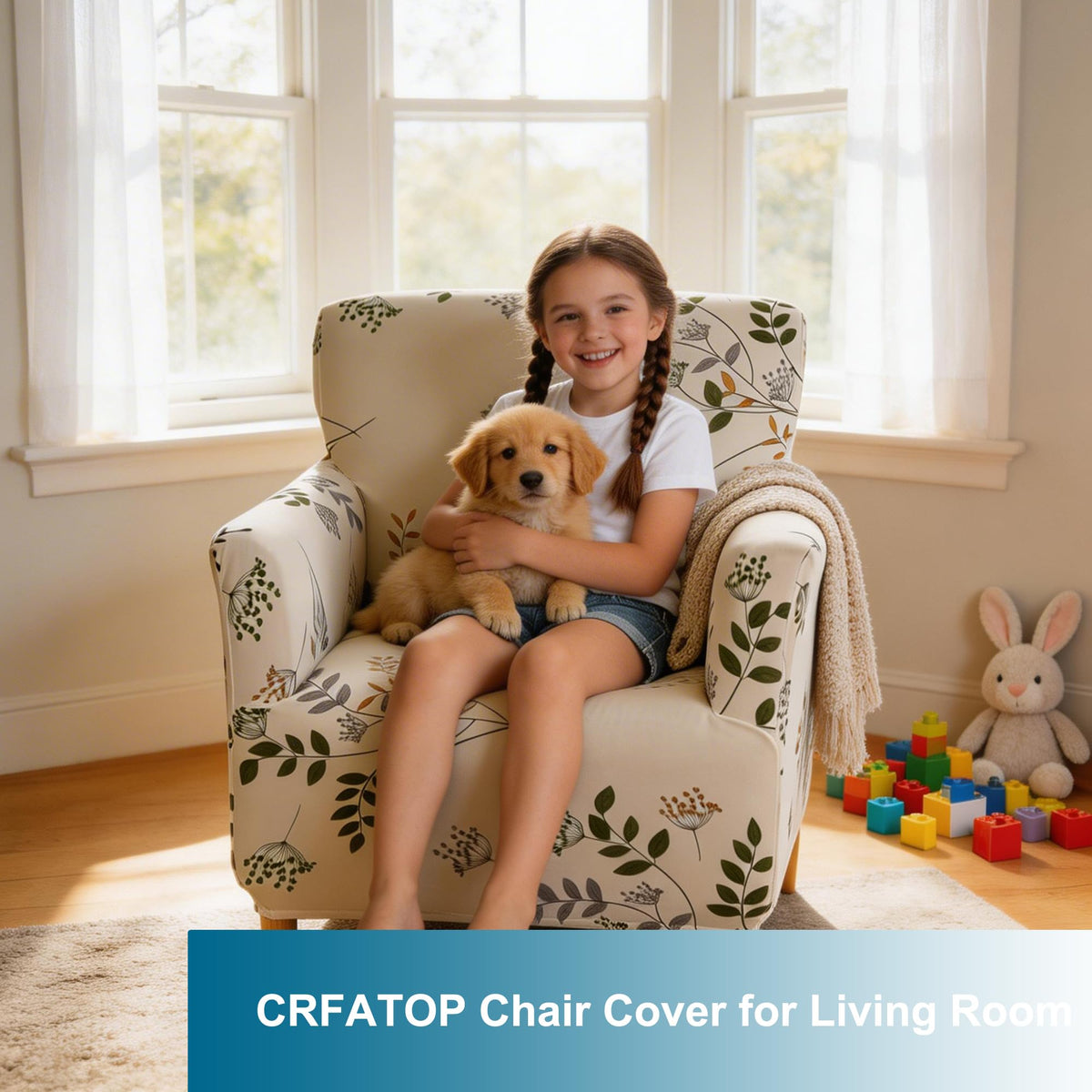 CRFATOP Stretch Mid Century Modern Armchair Slipcover 1-Piece Printed Accent Chair Covers with Arms Soft Waterproof Chair Slipcovers for Living Room Furniture Protector Office Reception Reading,A05