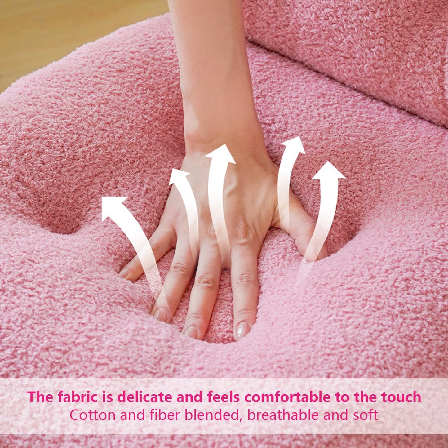DSHFKLX Pink Chair Cushion Non-Slip Desk Chair Cushions with Back Support Soft Plush Office Seat Pad with Ties Rocking Chairs Cushion for Office Car Home Dining Room Kitchen