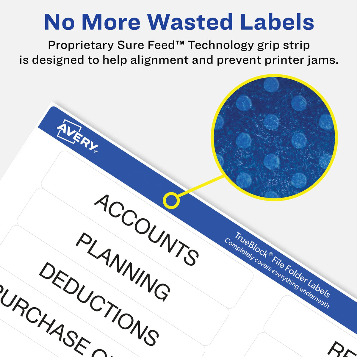 Avery File Folder Labels with TrueBlock Technology, Permanent Adhesive, 2/3" x 3-7/16", Laser/Inkjet, 750 Labels (08366)