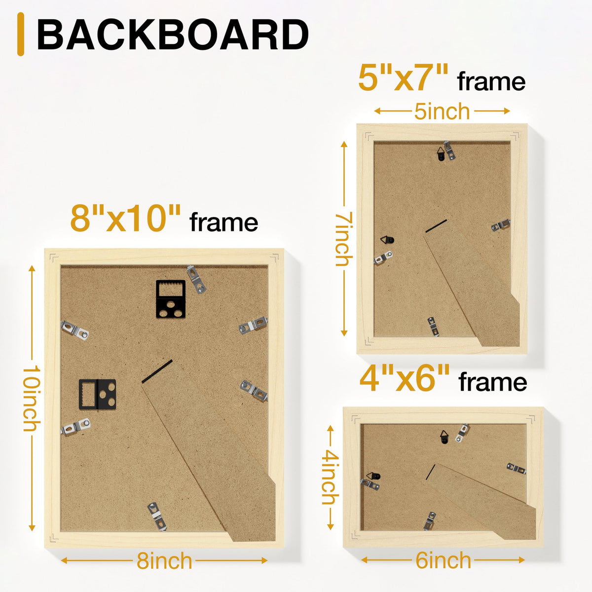 Vittanly Picture Frames Set of 10, Picture Frames Collage Wall Decor with Two 8x10, Four 5x7, and Four 4x6 Photo Frames, Gallery Wall Frame Set for Wall or Tabletop Display, Natural