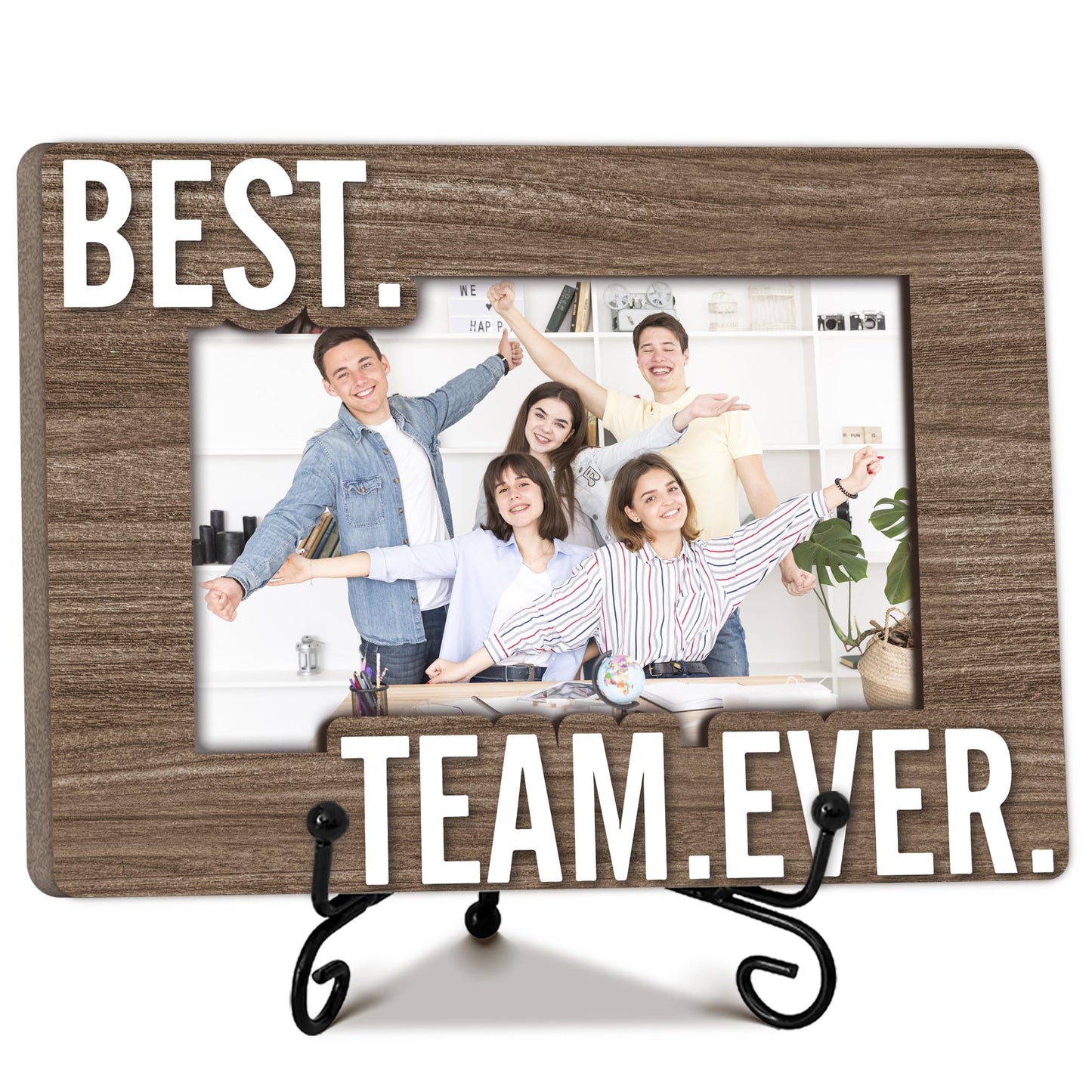 Team Picture Frame, 5x8 Best Team Ever Picture Frame with Stand, Thank You Appreciation Gifts for Coworkers Boss Company Team, Office School Desk Decor-A41