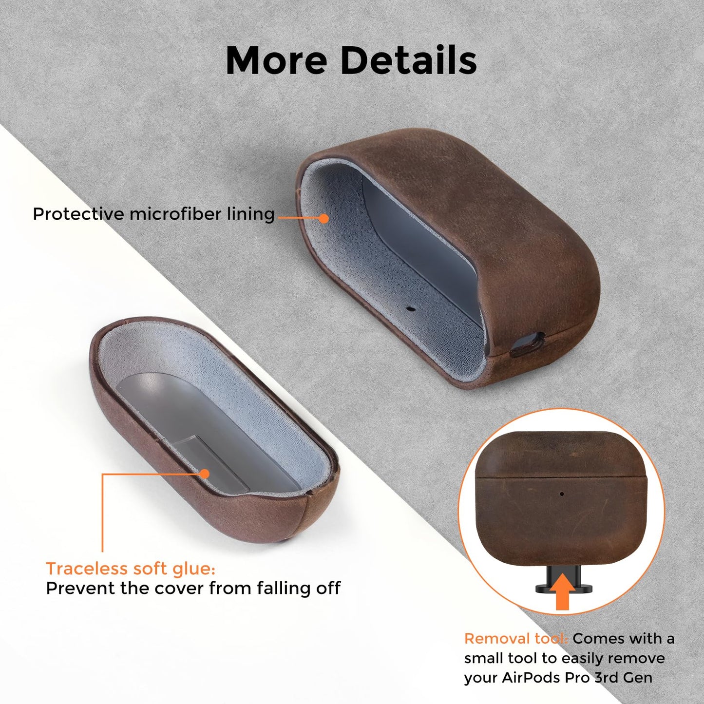 Bouixel for AirPods Pro 3 Case, Handcrafted Vintage Genuine Leather Shockproof Cover Accessories with Lanyard Compatible with Apple AirPods Pro 3nd Generation 2025