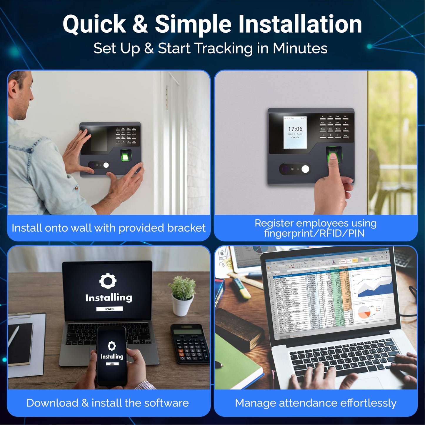 PrimeTechUSA T200 Time Clock for Small Business | No Monthly Fees Clock in Machine for Employees | Time Card Machine | Time Clock Punch Machine | Timeclocks Small Business | Easy Employee Reporting!