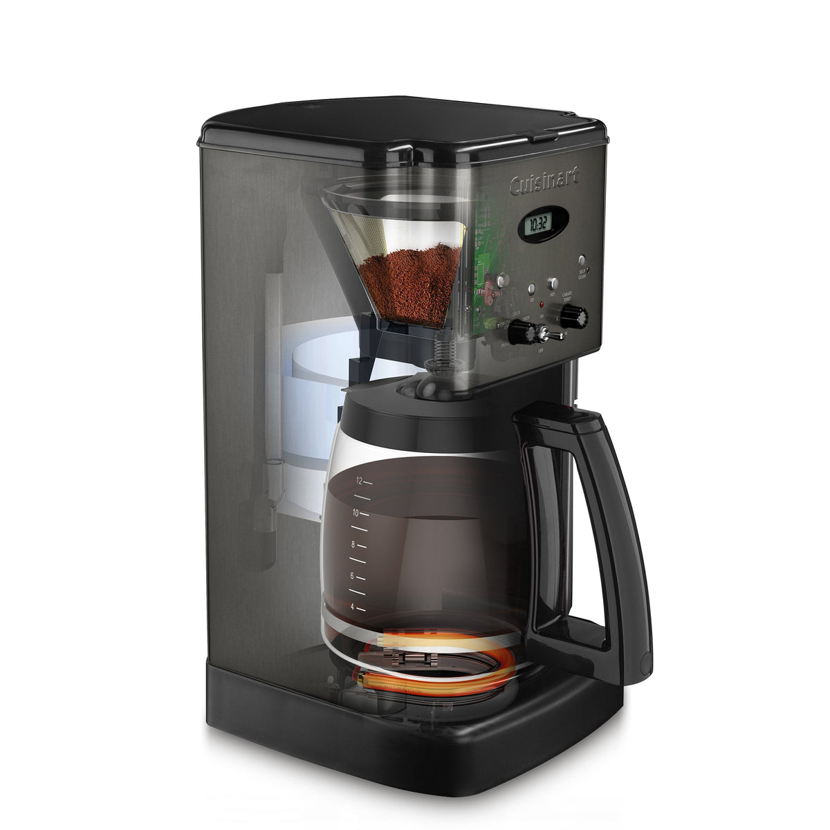 Cuisinart 12 Cup Brew Central Maker Coffee Maker, Black Stainless Steel, DCC-1200BKSNAS