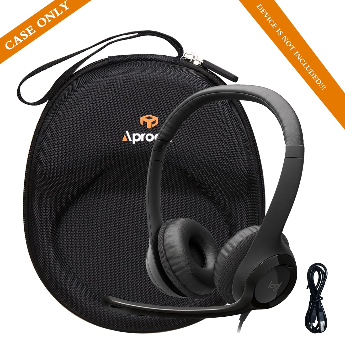 Aproca Case Compatible with Logitech H390 / H391 / Zone 301 / Zone 300 Wired Headset, Protable Storage Bag for Accessories (Case Only)