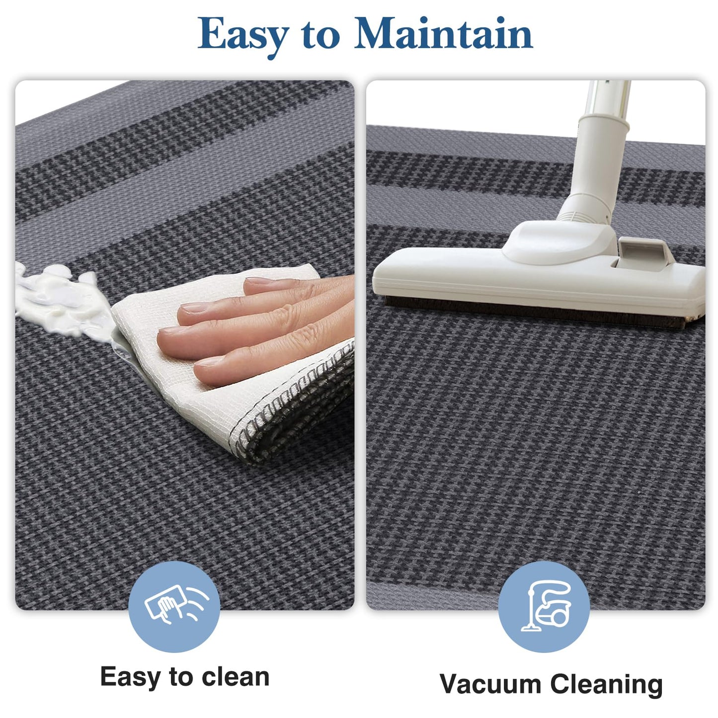 LuxStep Kitchen Mats [2 PCS] Cushioned Kitchen Rugs Anti-Fatigue Floor Comfort Mat,Non-Slip Standing Desk Mat,Waterproof Kitchen Rug Set for Kitchen,Floor,Office,Classic Gray