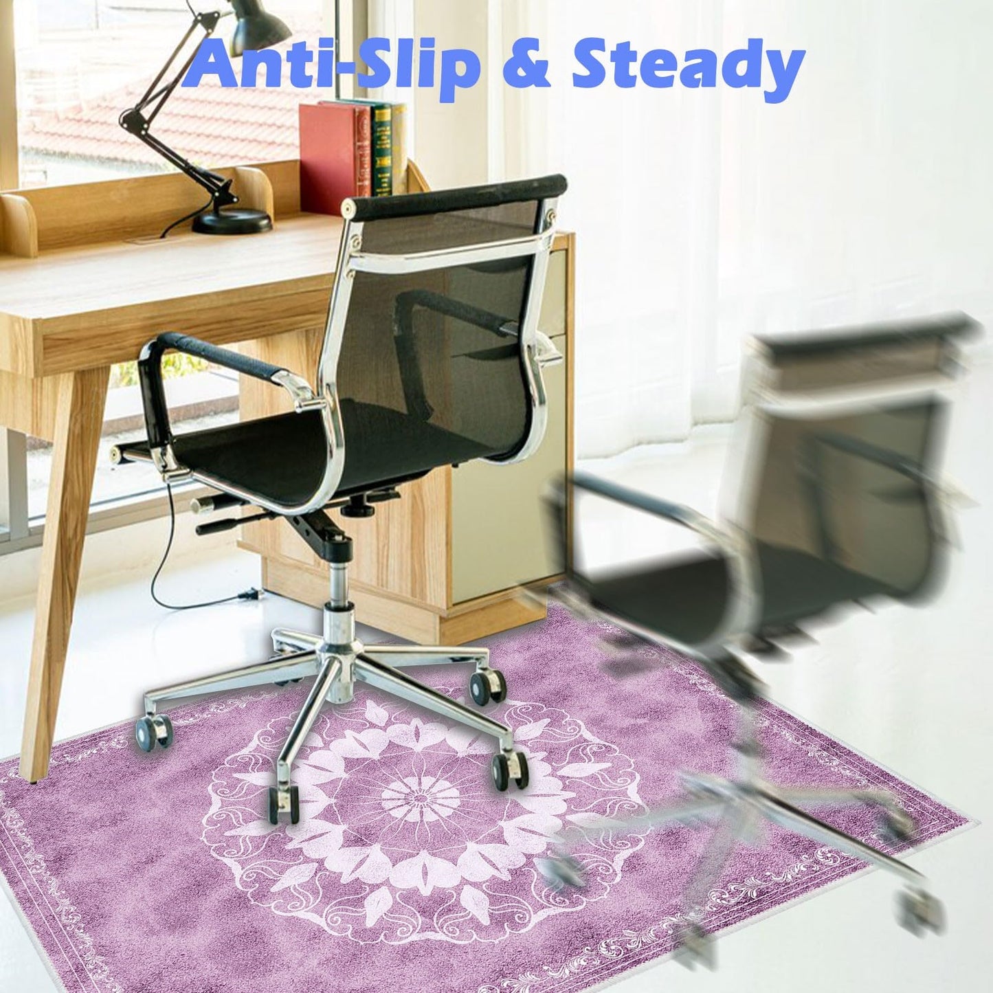 Office Chair Mat for Hard Floors, Desk Chair Rug Protector for Rolling Chair, Anti-Slip Computer Gaming Chair Mat, Carpet Mats for Home Office(Purple,3×4ft/36×48in)
