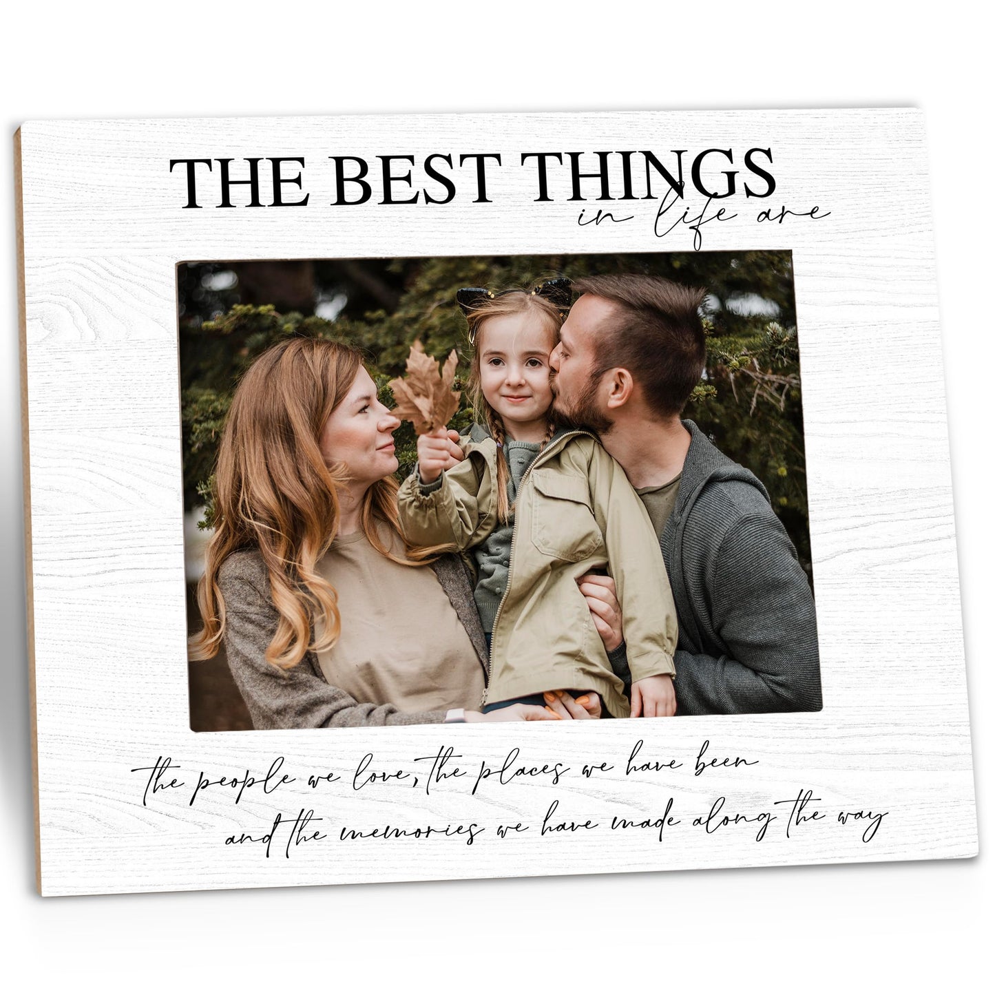 Kneaotoaji Family Picture Frame Gifts - The Best Things in Life Are the People We Love - Friends Wooden Photo Frame 5x7 for Tabletop or Wall Hanging