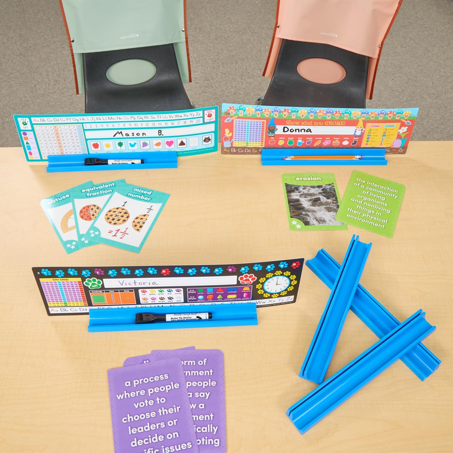 Really Good Stuff 6PK Desktop Prop and Park Station with Adhesive Grip and Separate Components for Optimal Storage