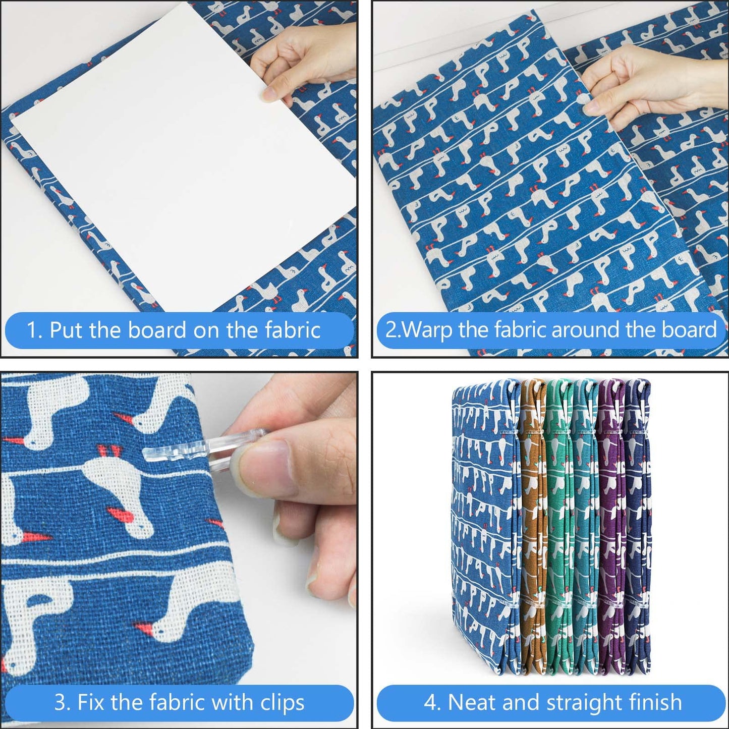 8.5 x 11 Inch Fabric Backing Board, Poster Boards and Plastic Alligator Clips for Folding and Storing Cloth Straight, Fabric Storage Boards-100 Set