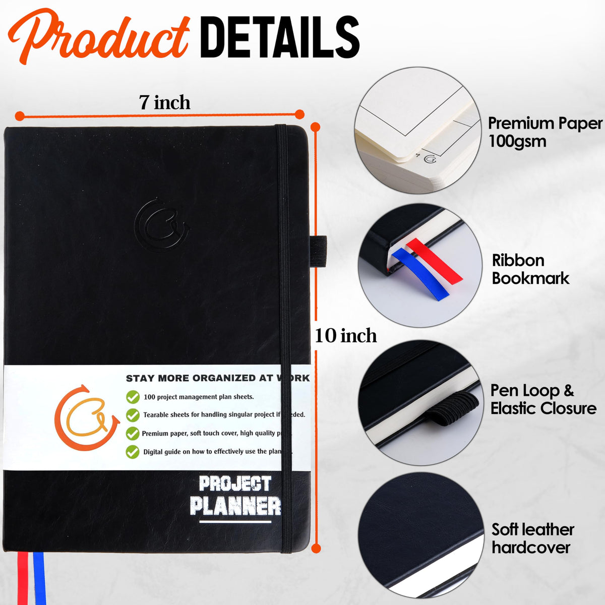 Project Planner: Management Notebooks Organizer & Work Log Book Tracker With Checklist Brainstorming for Entrepreneurs, Managers & Small Business Owners