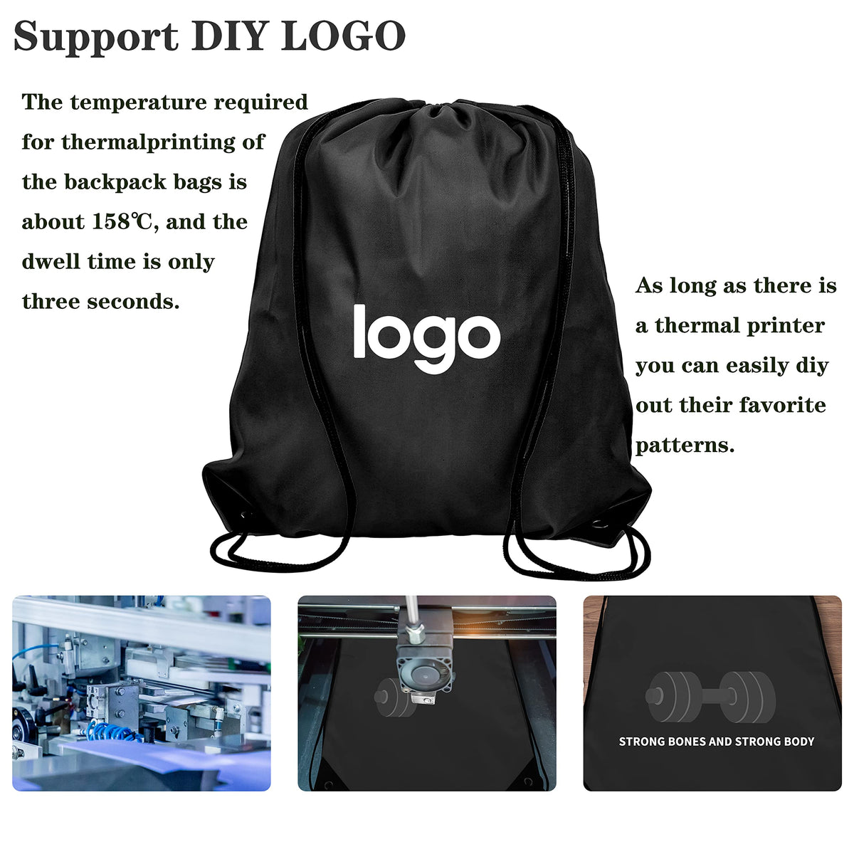 Topspeeder 60 Pieces Drawstring Backpack Bags Sports Sackpack Bulk Cinch Gym Bag For Women Men Outdoor Sports Backpack(Black)