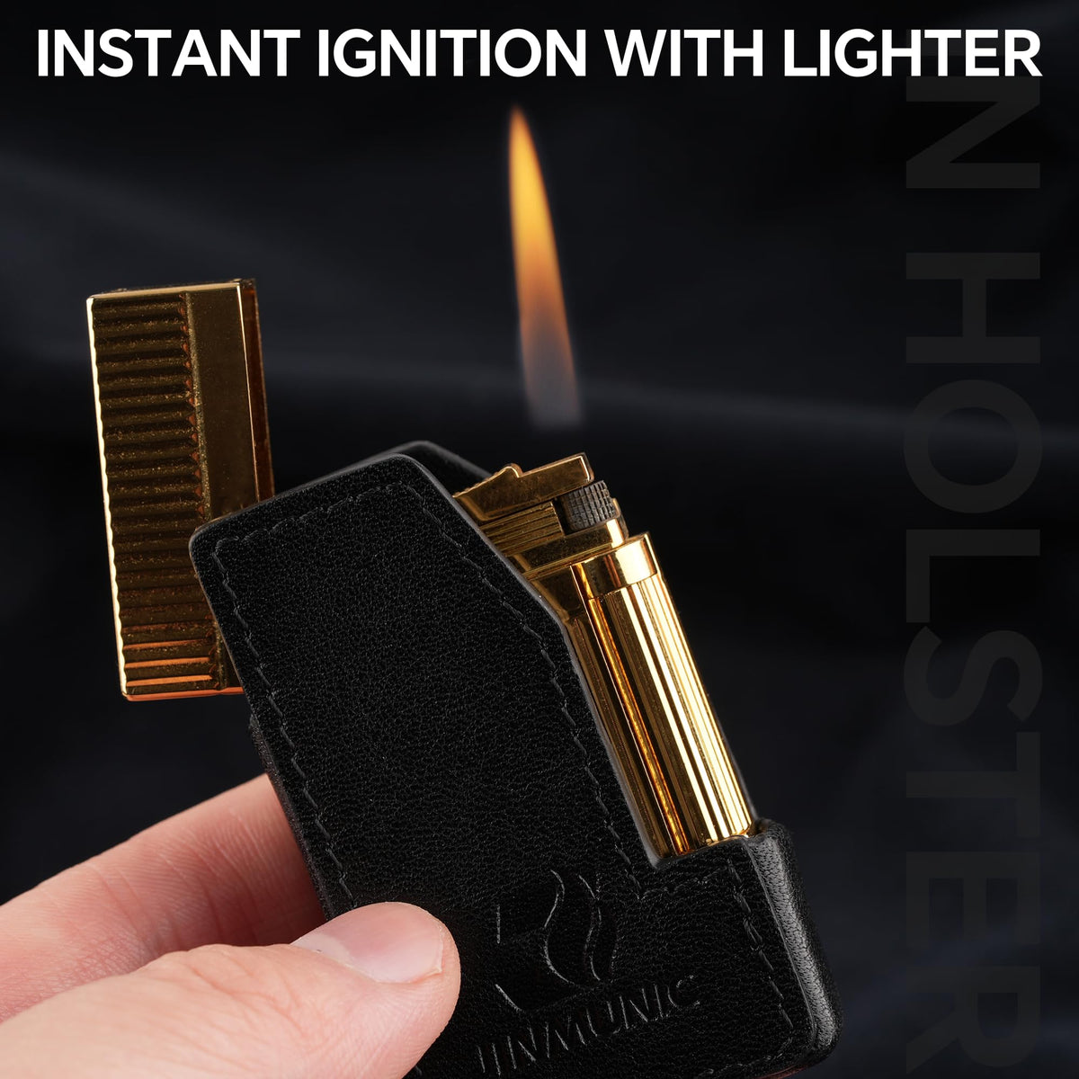 JINMUNIC Leather Lighter Case Cover Holder Sleeve Pouches for S.T Dupont Ligne 2 Lighter Accessories Small Gift Fathers Day for Men