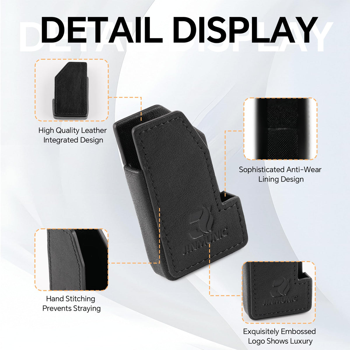 JINMUNIC Leather Lighter Case Cover Holder Sleeve Pouches for S.T Dupont Ligne 2 Lighter Accessories Small Gift Fathers Day for Men