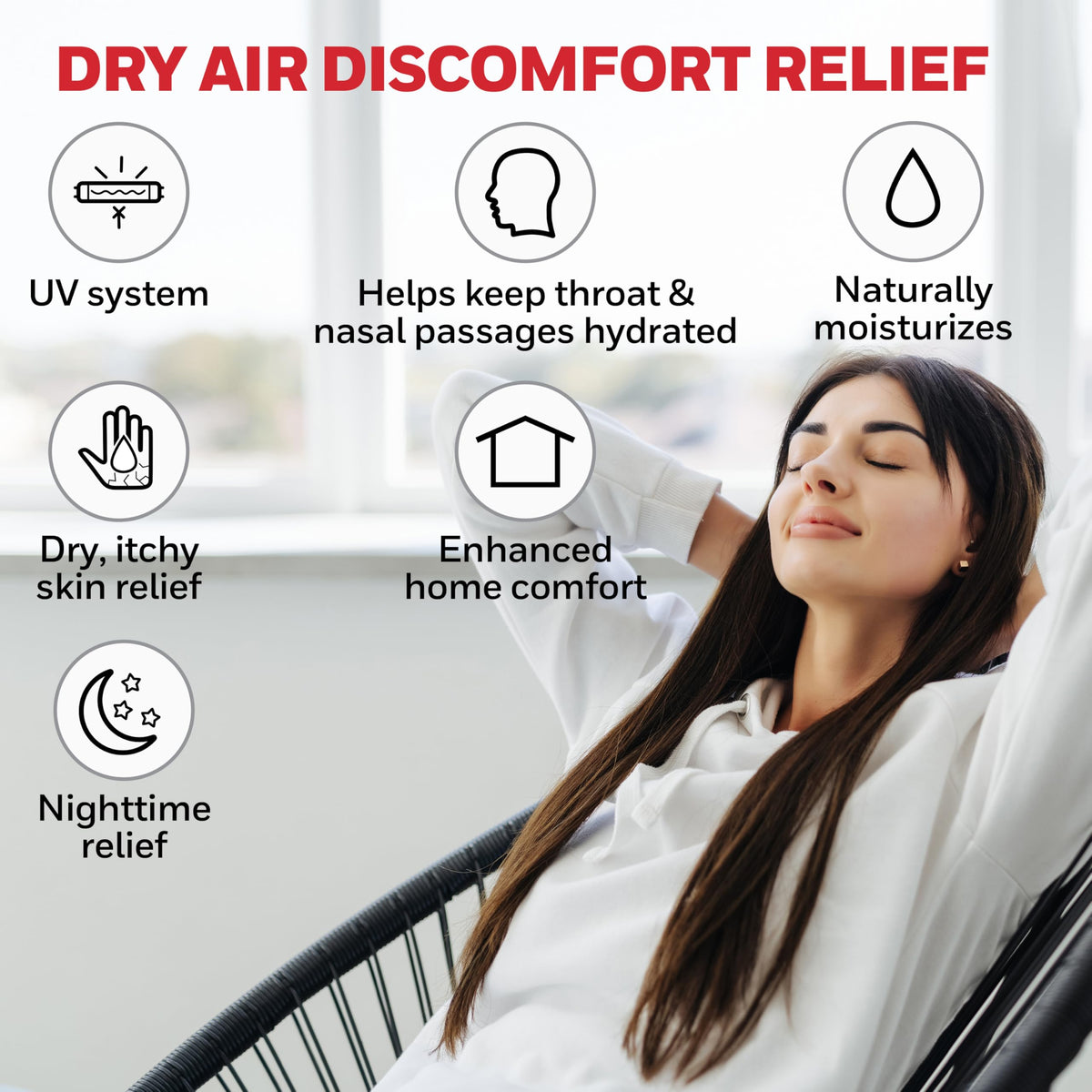 Honeywell Cool Moisture Humidifier For Bedroom, Medium Rooms, 1.1 Gallon, Invisible Moisture Humidifier for Baby, Kids, Quiet, Easy to Clean, UV Technology, Black, HCM350B