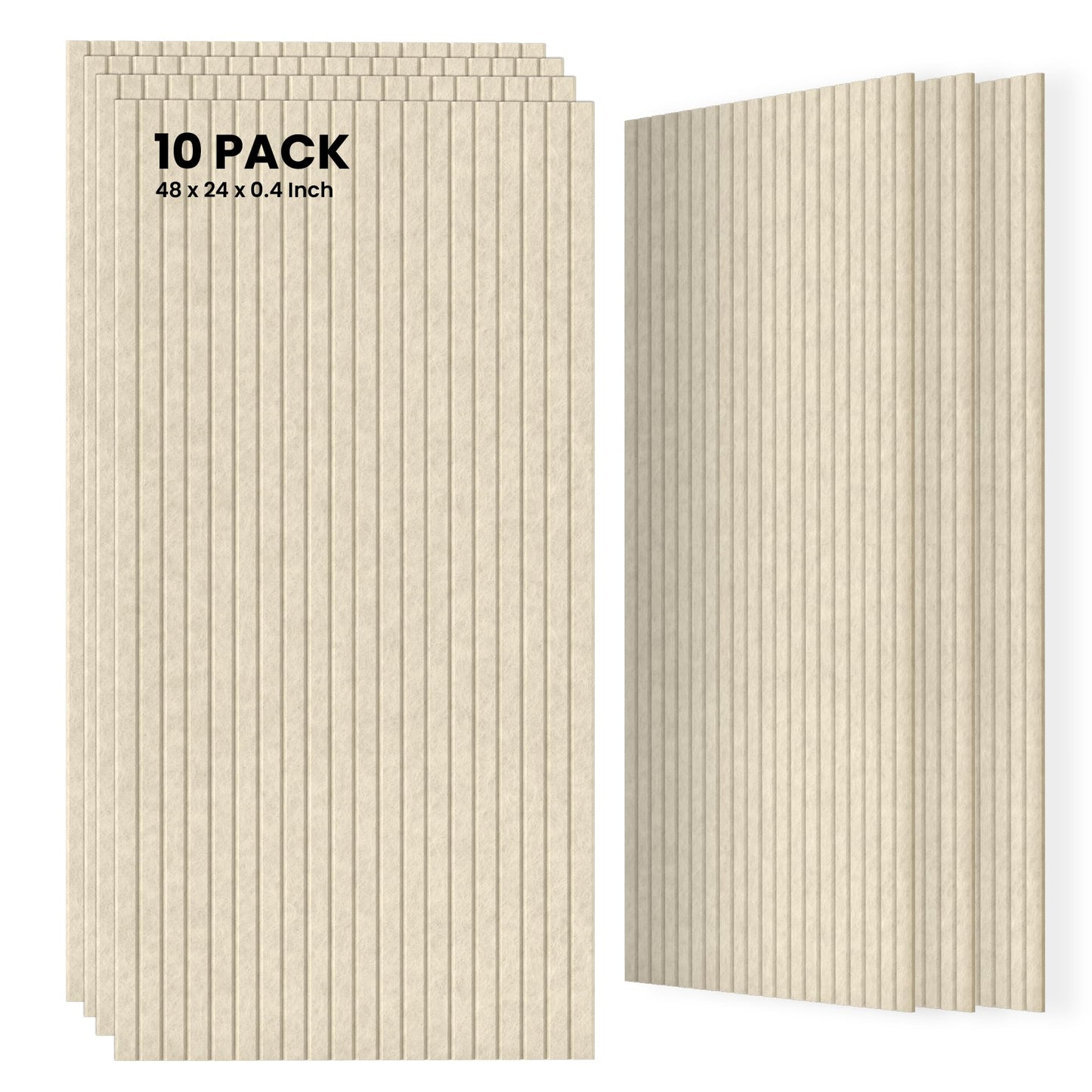 10 Pack Large Acoustic Panels, 47.2 x 23.6 x 0.35 Inch Sound Proof Foam Panels for Walls，Premium Noise Dampening Panels,Sound Panels for Media Room, Office and Studio,Camel