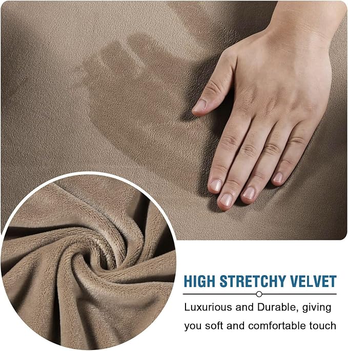 H.VERSAILTEX Velvet Plush 4 Piece High Stretch Sofa Slipcover Cover Furniture