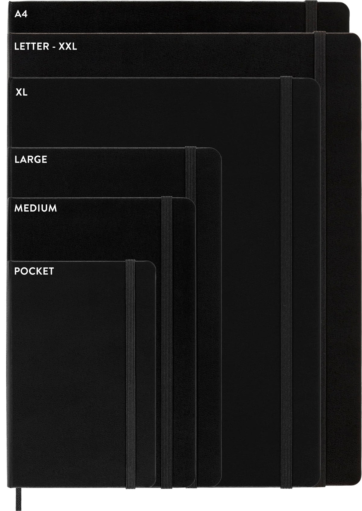 Caderno Clássico, Preto, Capa Dura, Sem Pauta, Tamanho Bolso