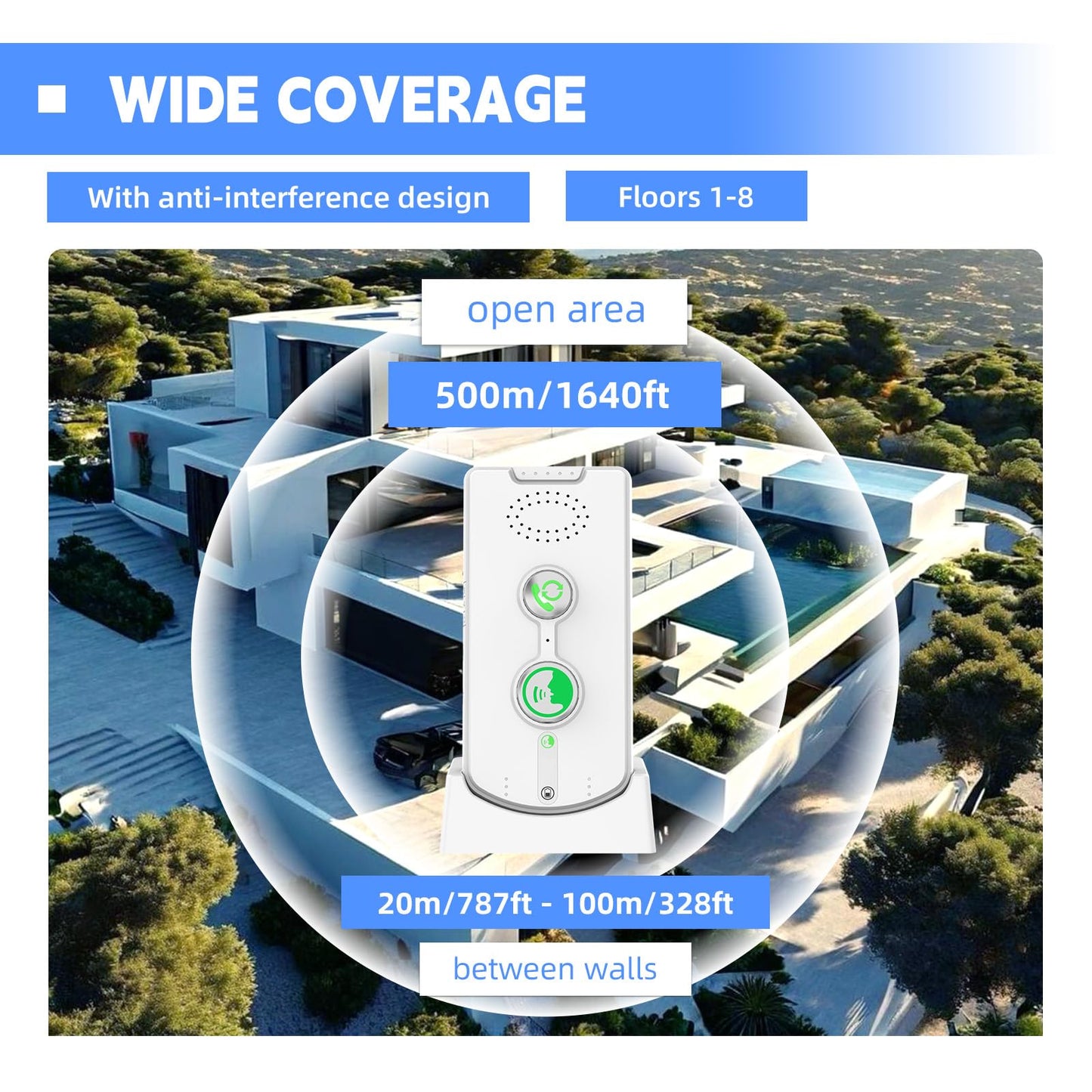 2 Way Intercom for Home Upgraded, Portable Wireless Intercom System for House with 5 Level Volume and Ringtones Adjustment Rechargeable for Hospital Hotel Office Business 4 Pack(White)
