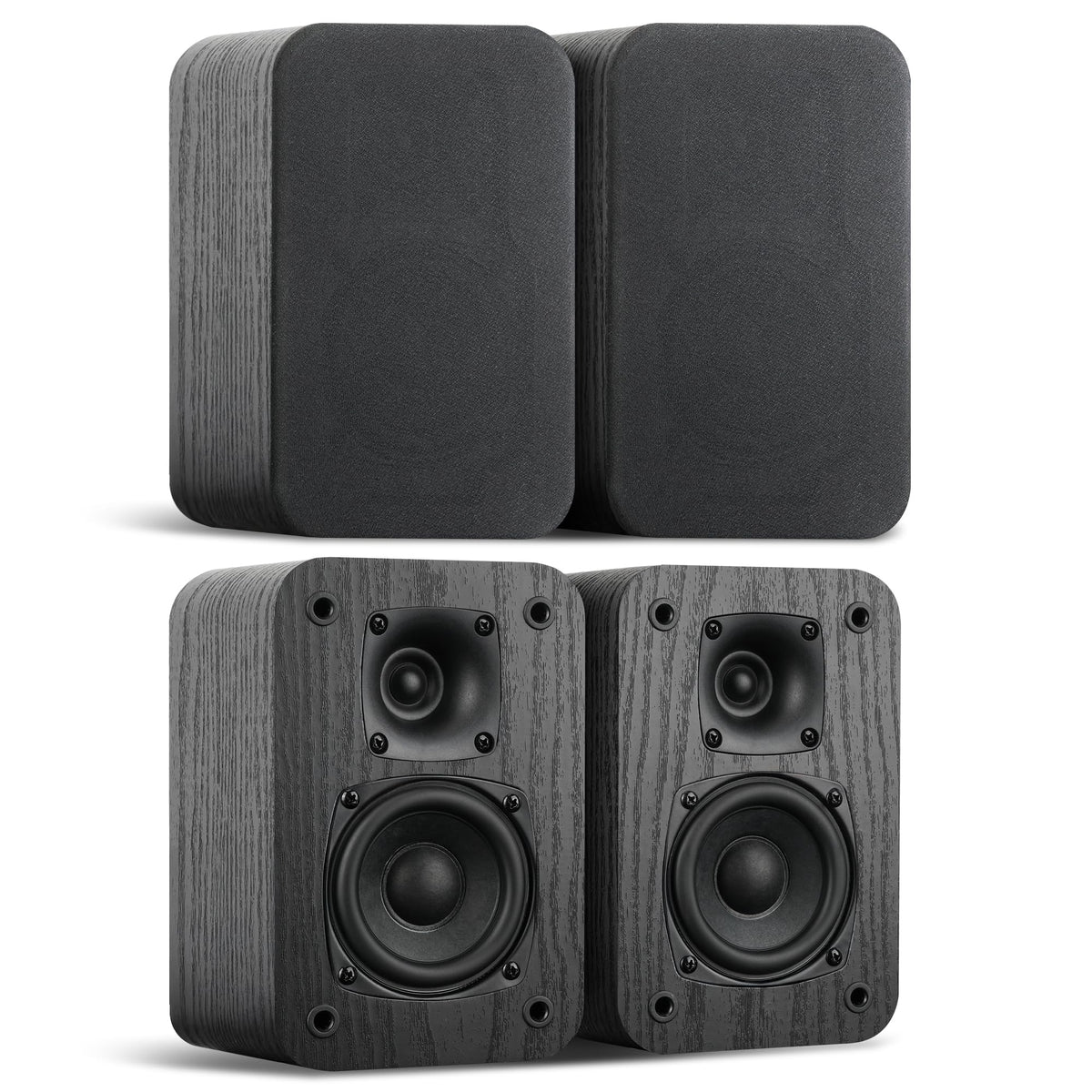 Saiyin 5.0 Home Theater System, 230w Peak Power HiFi Surround Sound Speakers with Stereo Surround Sound and Classic Rretro Wood Grain for TV/PC, Passive, Amplifier Required (Cable Not Included)